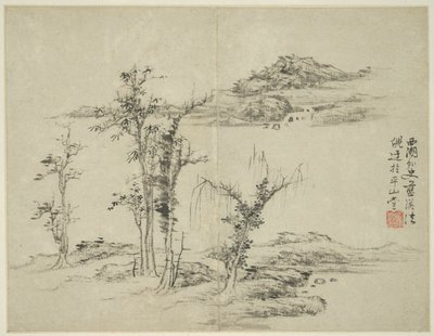 Paisaje al estilo de los antiguos maestros: después de Ni Zan (1301-1374) de Lan Ying