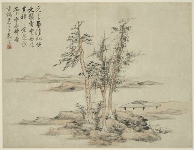 Paisaje al estilo de los antiguos maestros: después de Ni Zan (1301-1374), Cao Zhibo (1272-1355) de Lan Ying