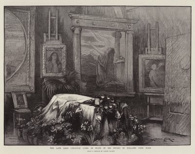 El difunto Lord Leighton en estado en su estudio en Holland Park Road de Lance Calkin