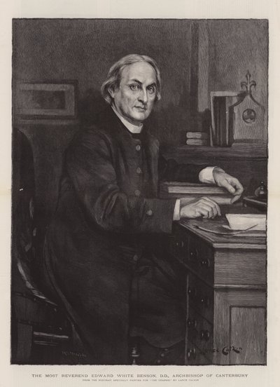 El Reverendísimo Edward White Benson, DD, Arzobispo de Canterbury (grabado) de Lance Calkin