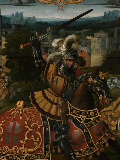 Detalle de la Leyenda de San Jorge (óleo sobre tabla) de Lancelot (school of) Blondeel