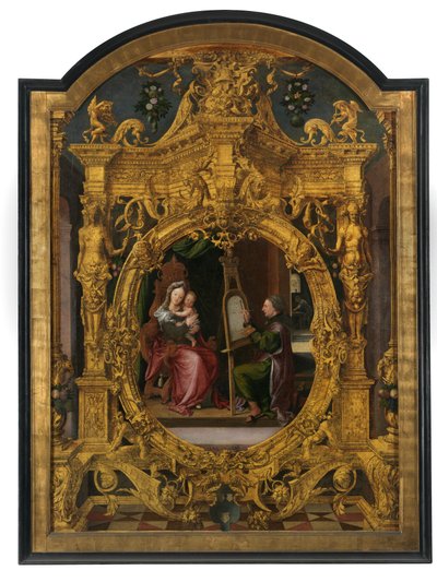 San Lucas pintando el retrato de la Virgen (óleo sobre lienzo) de Lancelot Blondeel