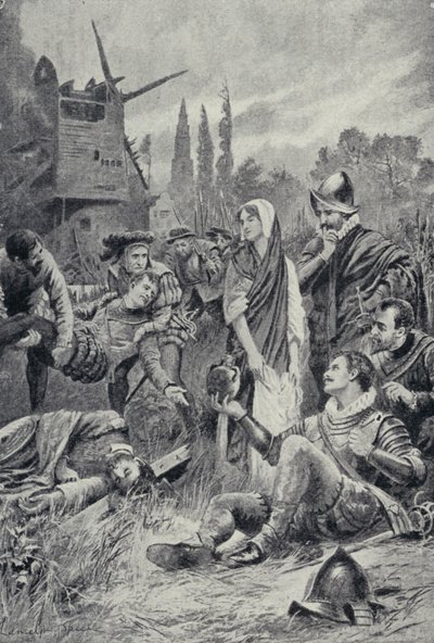 Sir Philip Sidney en la batalla de Zutphen de Lancelot Speed