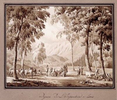 Desayuno de la Emperatriz Josefina de Beauharnais en Cervos en 1810 de Lancelot Théodore Turpin de Crissé de Crissé