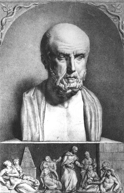 Retrato de Hipócrates (c.460-c.377 a.C.), primera mitad del siglo XIX de Langlume