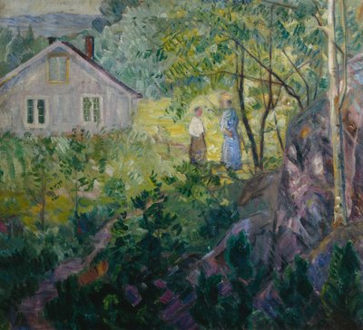 dos, mujer, en el jardín de Lars Jorde