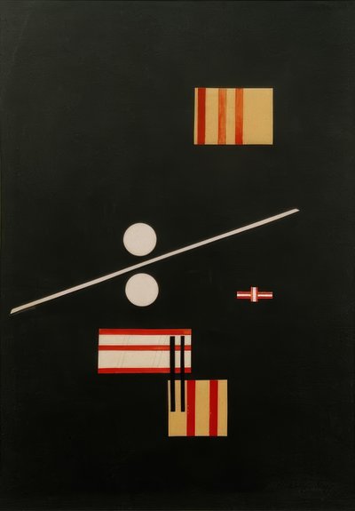 Collage sobre fondo negro de Laszlo Moholy Nagy