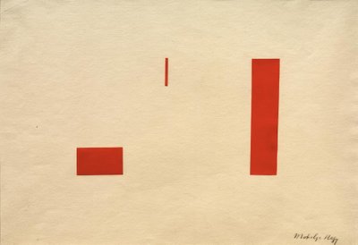 Sin título (Collage rojo / Imagen pegada roja) de Laszlo Moholy Nagy