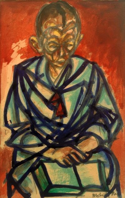 Sin título (Seemann Miklós, leyendo un libro) de Laszlo Moholy Nagy