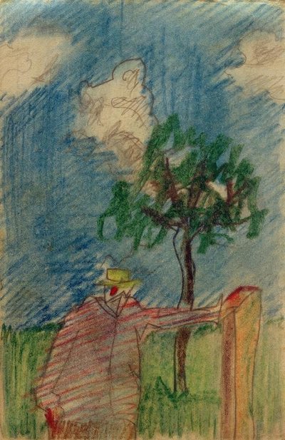 Sin título (Hombre de pie bajo un árbol) de Laszlo Moholy Nagy