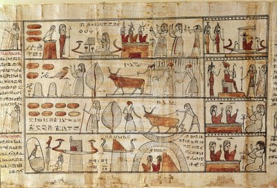Escenas agrícolas (detalle) del Libro de los Muertos de Tsekhons de Late Period Egyptian