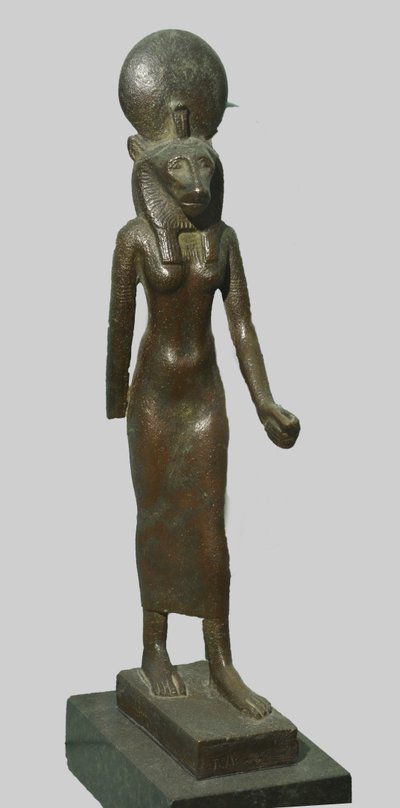 Estatua de bronce de la diosa egipcia Sekhmet, 712-332 a.C. de Late Period Egyptian