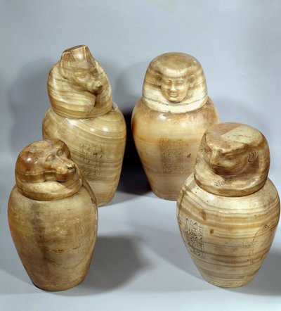 Jarras canópicas de Hor-ir-aa, Saíta de Late Period Egyptian