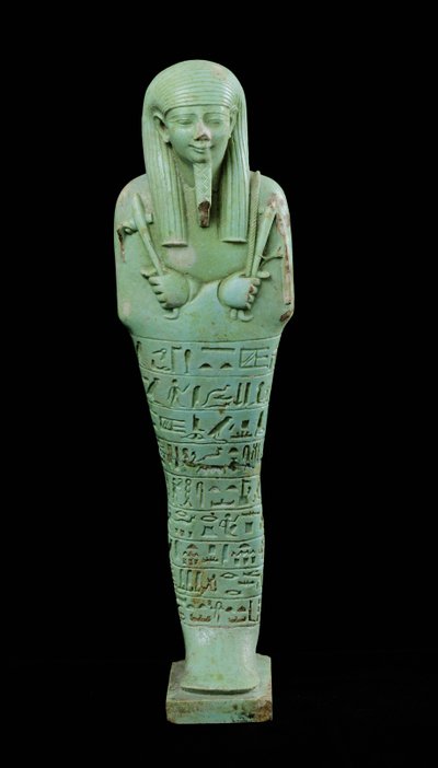 Figura shabti (faenza) de Late Period Egyptian