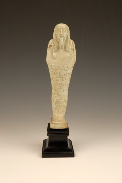 Shabti de Imhotep, 380-342 a.C. (faenza y esmalte verde) de Late Period Egyptian