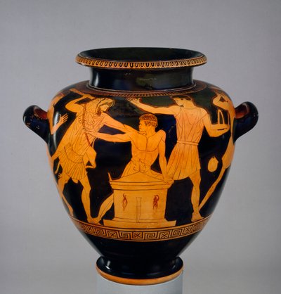 Ático de figura roja mostrando a Heracles y Busiris, c460 a.C. de Late follower of the Berlin Painter