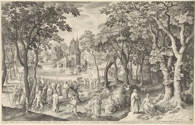 Paisaje con ruinas de un templo redondo. Paisajes con edificios romanos antiguos (título de la serie) de Laurens Barata