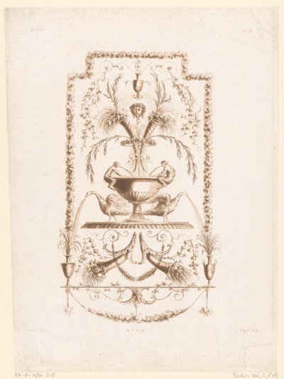 Fontein en arabesken Primer cuaderno de Arabescos y Decoraciones específico de Artistas de este género (título de la serie) Nueva colección de arabescos, adecuada para la decoración de apartamentos (título de la serie) de Laurent Guyot