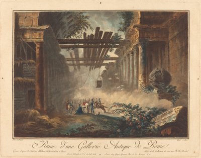 Ruina de una galería antigua de Roma de Laurent Guyot after Hubert Robert