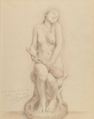 Figura desnuda con mandolina de Laurent Honore Marqueste