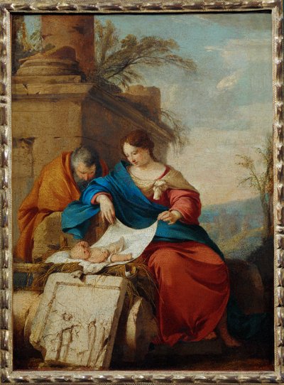 Le repos de la Sainte Famille - Descanso en el vuelo a ... de Laurent de (workshop of) La Hyre