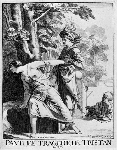Araspe declarando su pasión a Panthee - Panthee, tragedia de François l