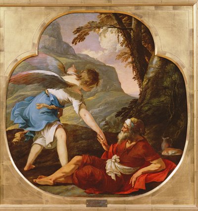 Elías Rescatado por un Ángel de Laurent de la Hyre