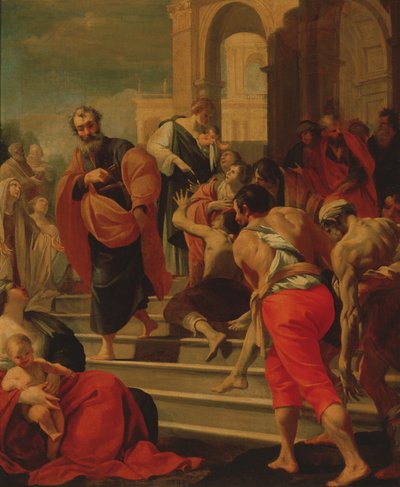 San Pedro curando a los enfermos con su sombra de Laurent de la Hyre