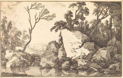 Un estanque rocoso de Laurent de la Hyre