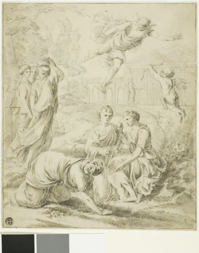 Estudio para Mercurio y Herse de Laurent de la Hyre