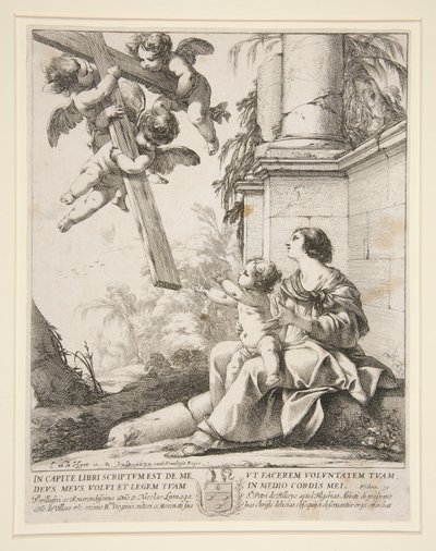 virgen con angeles de Laurent de la Hyre