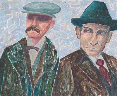 Sacco  Vanzetti, c.2019 (acrílico sobre tabla de lienzo) de Laurie Michaels