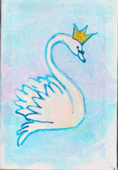 Swan King, 2025 (acrílico sobre lienzo) de Laurie Michaels