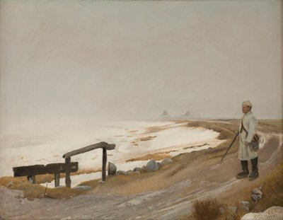 Día de invierno con niebla. Karrebæksminde de Laurits Andersen Ring