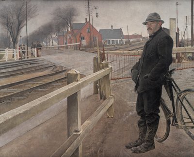 Esperando el tren. Cruce de nivel por la carretera de Roskilde de Laurits Andersen Ring