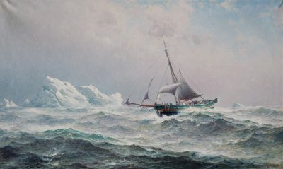 El barco Gjoa en el Paso del Noroeste de Lauritz Haaland