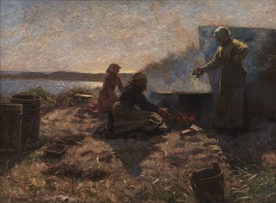 Hirviendo aceite de tren en Nymindegab, Jutlandia de Laurits Regner Tuxen