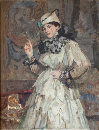 La hija del artista en traje de fantasía de Laurits Regner Tuxen