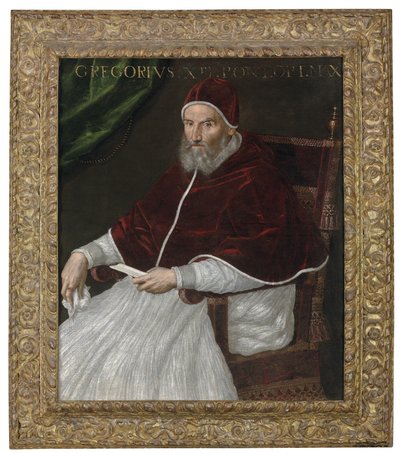 Retrato del Papa Gregorio XIII, tres cuartos de longitud, sentado de Lavinia Fontana