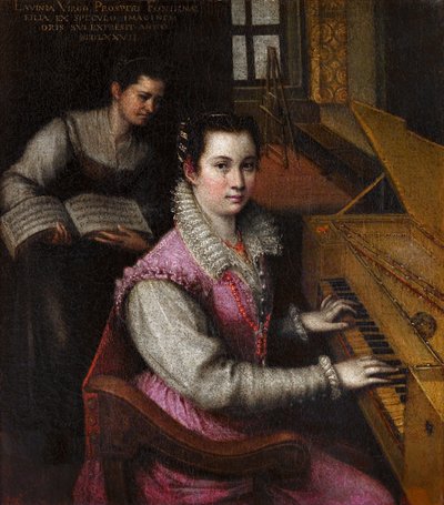 Autorretrato par Fontana, Lavinia (Lavinia Zappi) (1552-1614). Óleo sobre lienzo, medidas : 24x23,8 de Lavinia Fontana