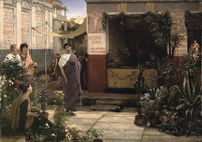 Un mercado romano de flores de Lawrence Alma Tadema
