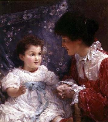Retrato de la Sra. George Lewis y su hija Elizabeth de Lawrence Alma Tadema