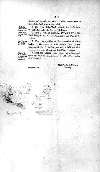 Boceto de un miembro del comité, de los márgenes del 