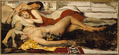 Ménades exhaustas, c.1873-74 de Lawrence Alma Tadema