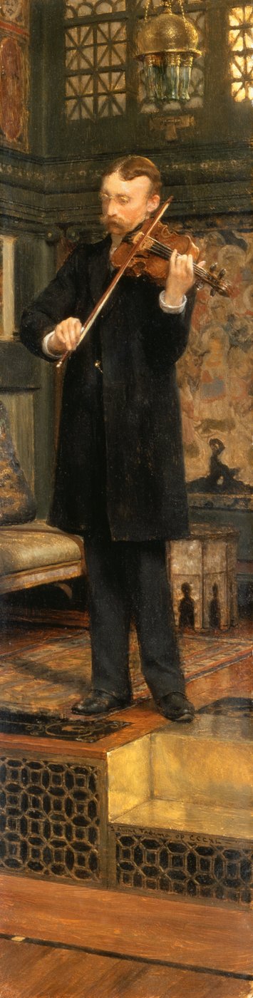 Retrato de Maurice Sons tocando el Violín en el Estudio de Alma-Tadema de Lawrence Alma Tadema