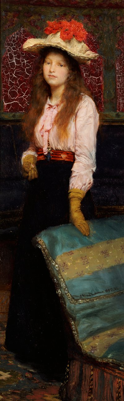 Retrato de la señorita MacWirter, pequeña longitud completa en un interior, 1888 de Lawrence Alma Tadema