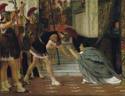 Proclamando al emperador Claudio, 1867 de Lawrence Alma Tadema