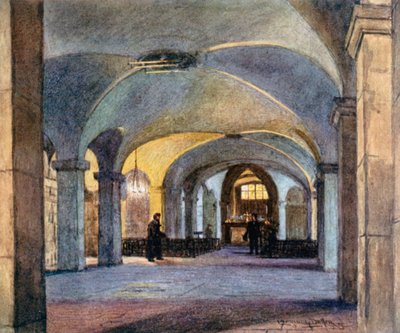 La Capilla de Santa Fe, en la Cripta (litografía en color) de Lawrence Deller