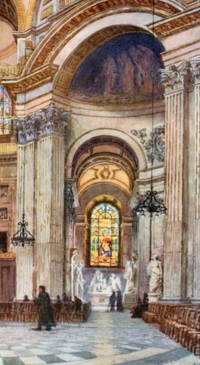 La nave occidental del transepto sur (litografía en color) de Lawrence Deller