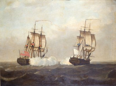 El "Pitt" contra el "St Louis", 29 de septiembre de 1758 de Lawson Dunn
